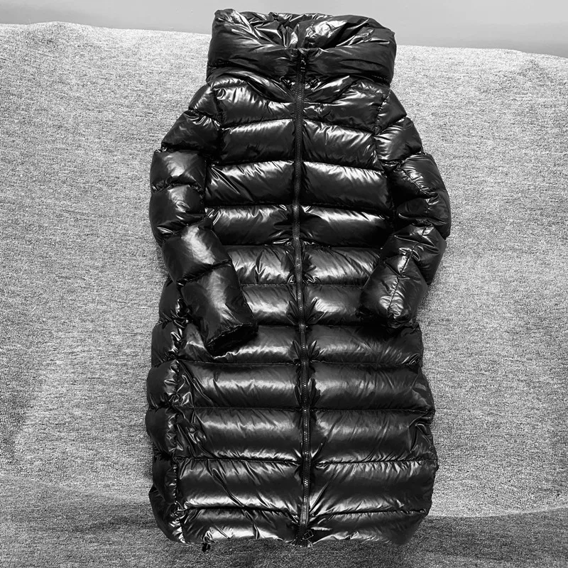 Женский пуховик на белом утином пуху Толстая теплая Длинная зимняя куртка