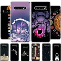 pretty space moon astronaut phone case for samsung galaxy a51 a50 a71 a70 a40 a30 a20e a10s a01 a21 a41 a6 a7 a8 a9 plus cover