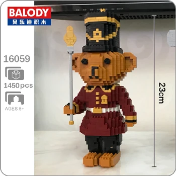 Red Bear Balody Naruto Ninja Alrale Doraemon Super Mario Sonic Wario Yoshi Luigi Animal Mini Building DIY Алмазные маленькие блоки игрушка без коробки - Цвет: Red Bear