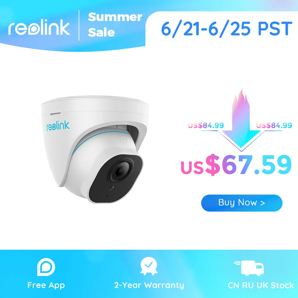 Reolink умный IP Камера 4K 8MP PoE наружный инфракрасный датчик Ночное видение купольная
