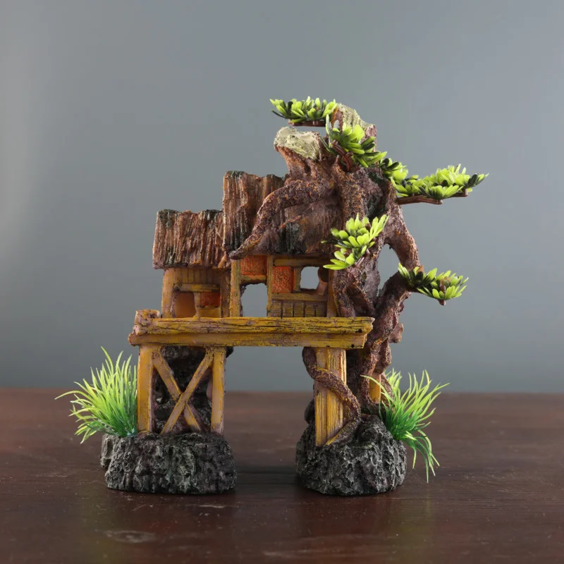 Аквариумные деревянные украшения для дома укрытие рыбок и креветок ландшафтный