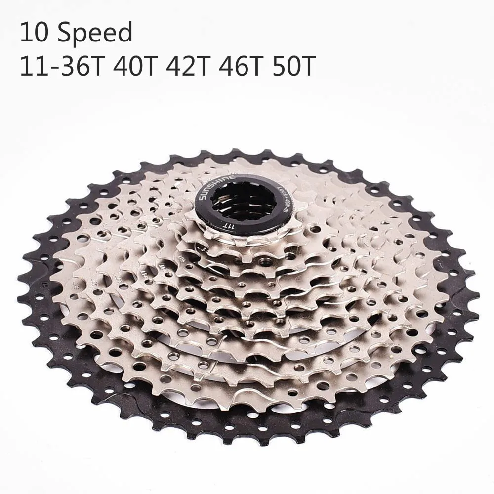 

SUNSHINE Cassette 10 Speed 11-36T 40T 42T 46T 50T 10s Wide Ratio MTB Mountain Bike Freewheel 10v Bicycle Accessories