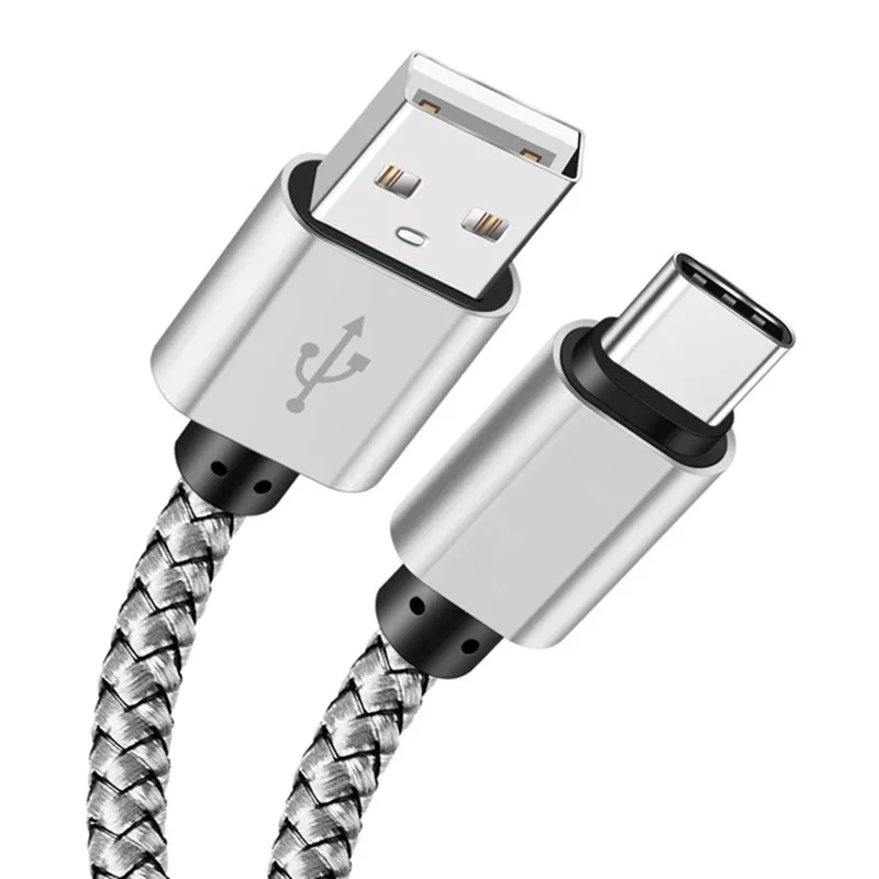 

Nylon Data USB Cable 25cm 1m 2m 3m For iPhone Xs 8 6S Plus Huawei Xiaomi 8 Samsung S8 S9 iPad Fast Charging Charger USB-C Wire