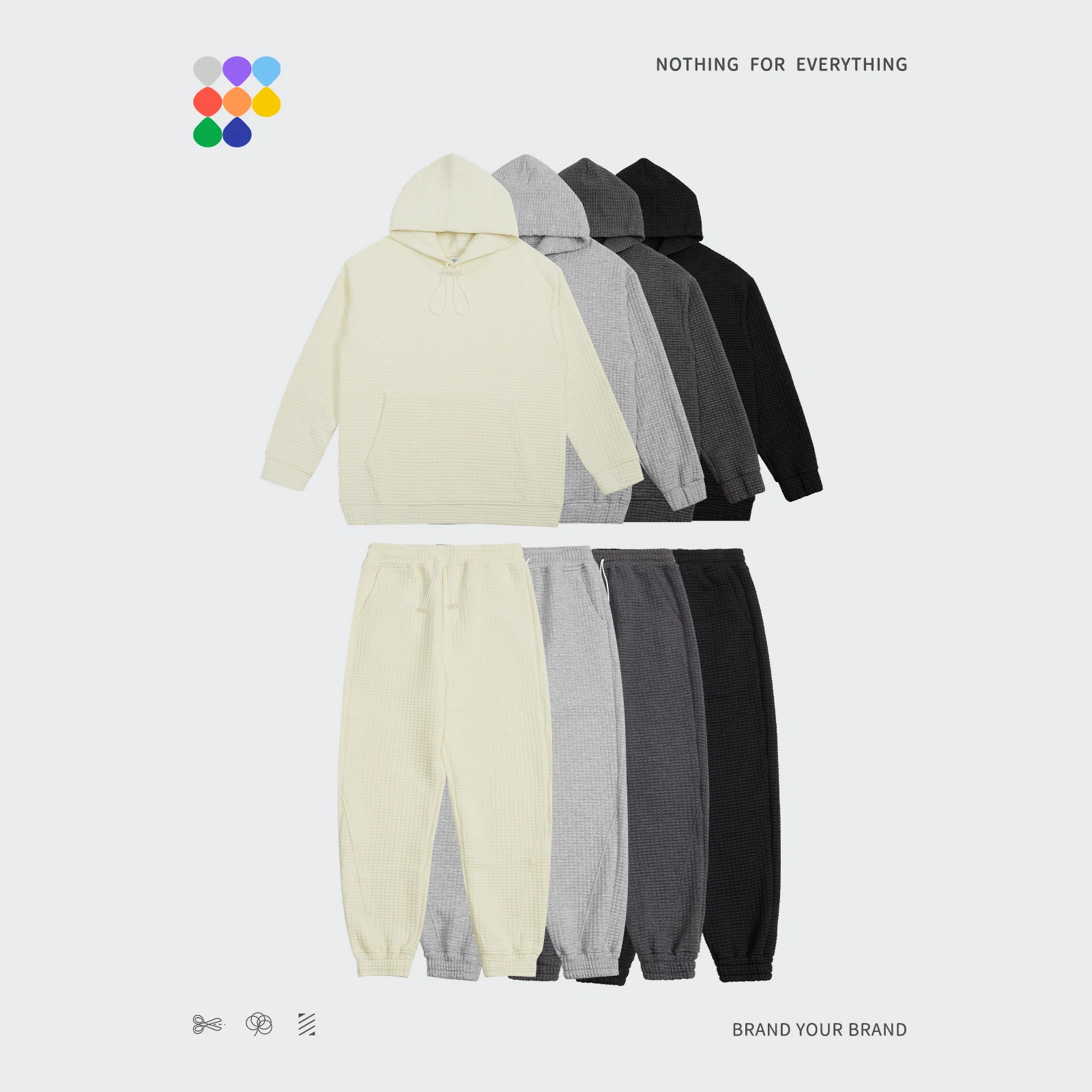 INFLATION мужской вафельный трикотажный тренировочный костюм больших размеров