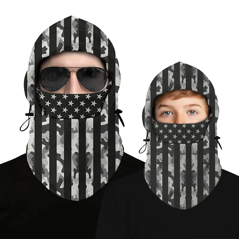 Digital printing winter outdoor ski mask warm parent-child headgear Face Mask multifunctional balaclava hat Cycling Mask