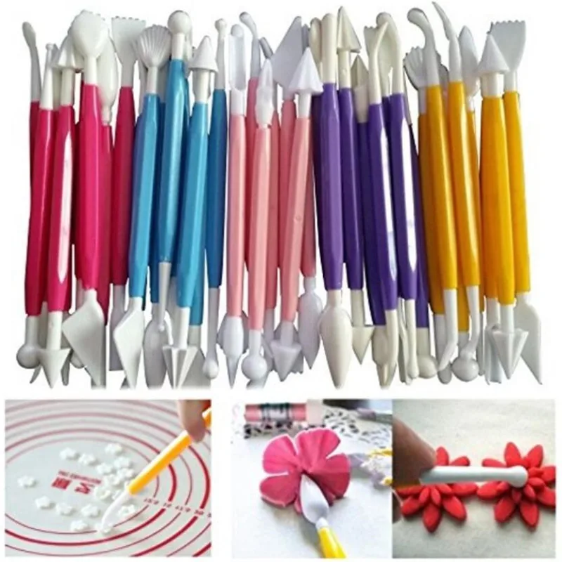 

8pcs/Lot Fondant Cake Pastry Carving Cutter 16 Patterns Flower Sugar Craft Modelling Tools Clay Fondant Cake Decorating Tool