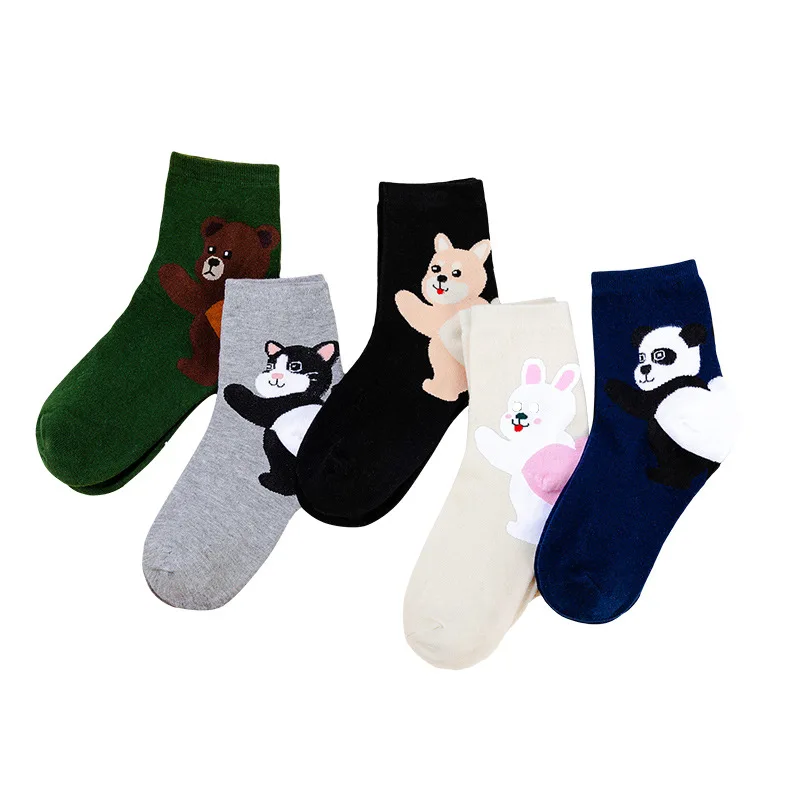 Носки с мультипликационным принтом панды милые женские хлопковые носки в