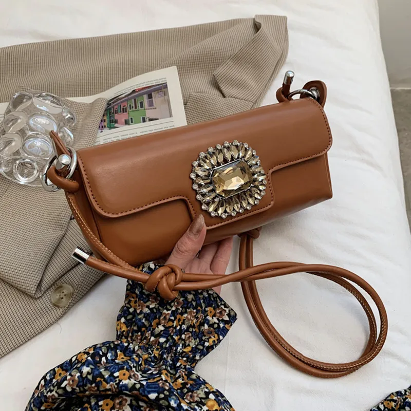 

New Trending Baguette Bag Women Shoulder Bag Large Diamond Hasp Crossbody Bags Ladies Handbags And Purses Black Shoulder Handbag