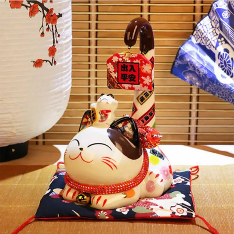 Керамика Lucky cat длинный хвост Maneki Neko Копилка магазин открытие украшения милый