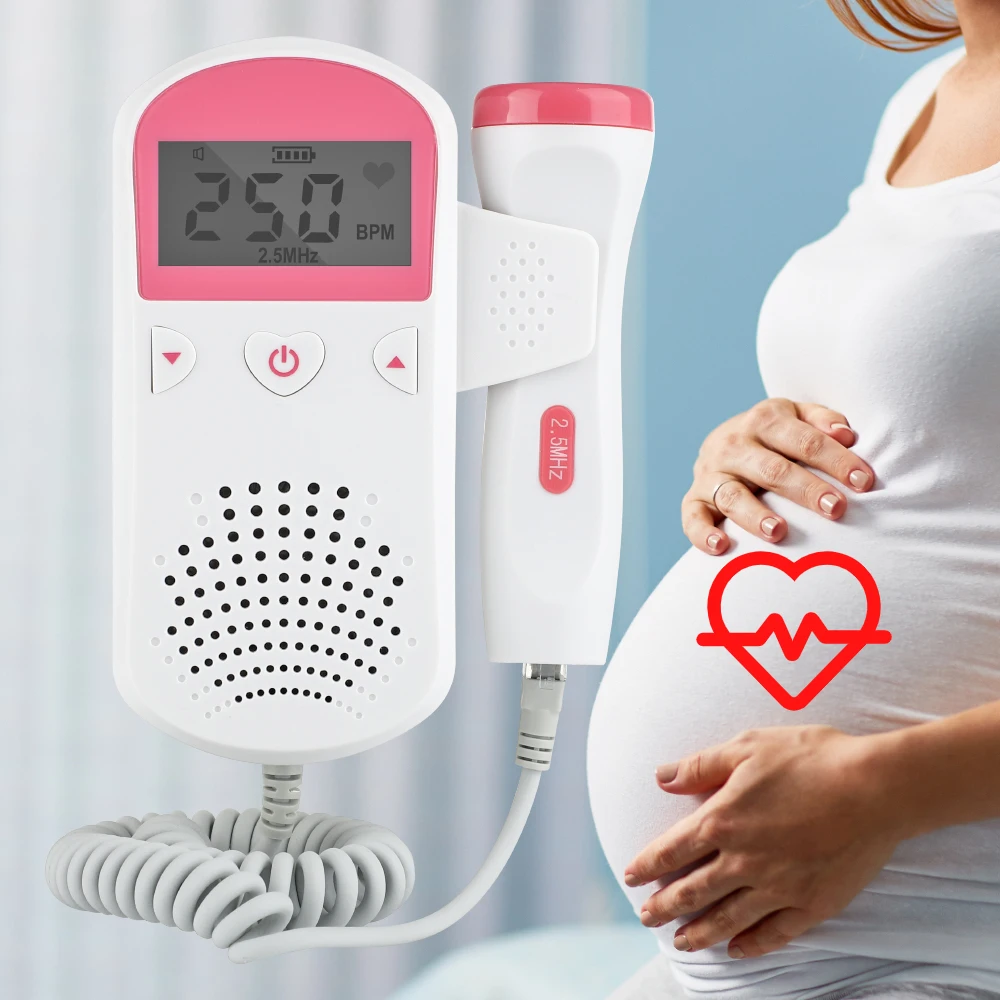 2.5MHz Pregnancy Fetal Doppler Ultrasound Baby Heart Rate Monitor LCD Display Home Nonradiative Prenatal With Earphone | Красота и