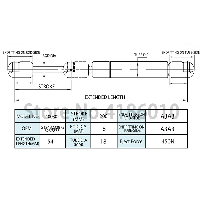 2 шт. 541 мм автомобильные багажники багажника подъемные стойки задние правые