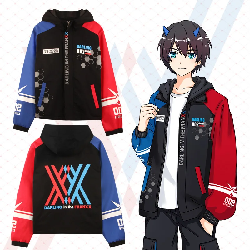 Высокое качество аниме Darling в Franxx Хиро cosplay худи мужская куртка пальто на молнии с