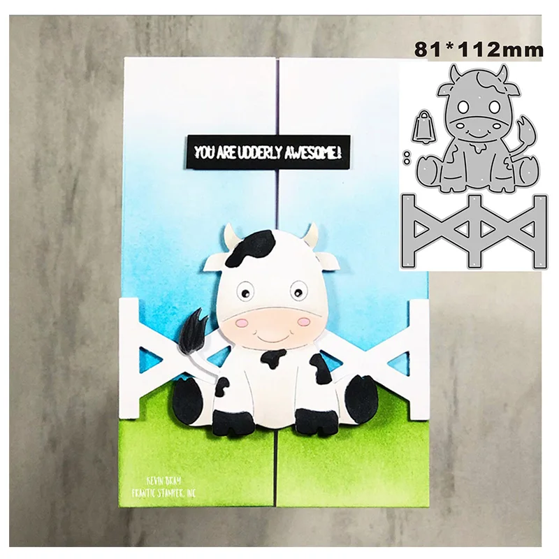 New A Cow Sitting In A Fence Craft Embossing Mold 2021 Metal Cutting Dies For DIY Decorative Scrapbooking Album Card Making