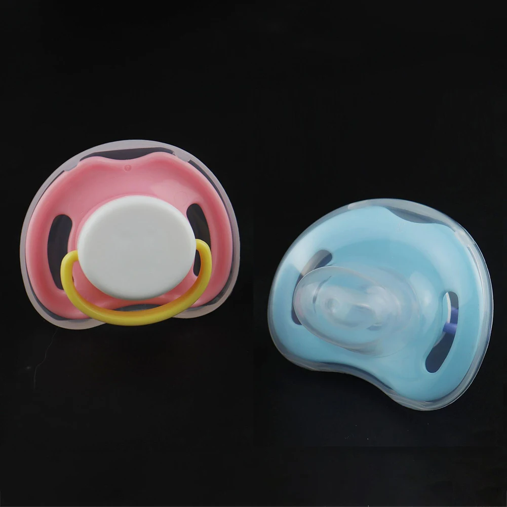 

3 Sizes Baby Silicone Pacifier Soothing Infants Bite Chew Supplies Newborn Comfort Appease Nipple Flat Teat Pacifiers