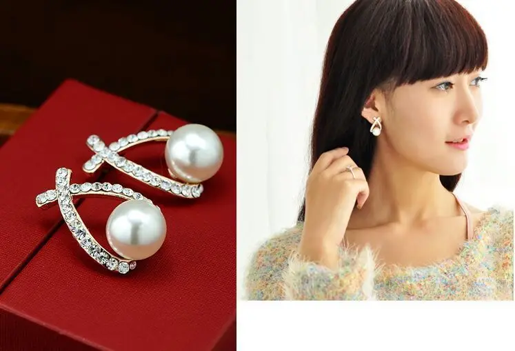 2019 корейские популярные модные серьги-гвоздики в виде креста бижутерия