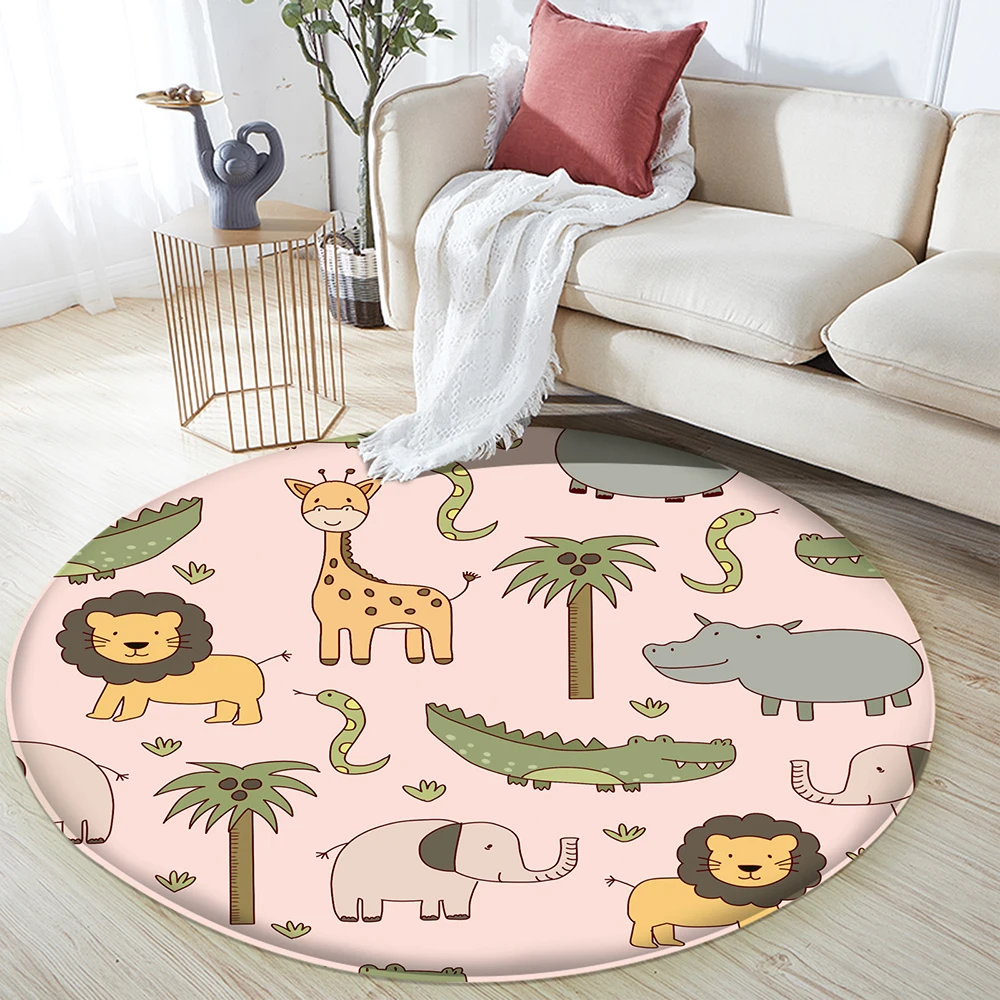 

Good Quality Rug Children's Flannel Pink Carpet Animal Puzzle Game Learn For Baby Play Carpet Rectangular The Children's In Room