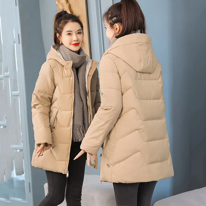 2021 New Winter Women Jacket Long Hooded Cotton Padded Female Coat High Quality Warm Basic Outwear Parkas Women Clothing