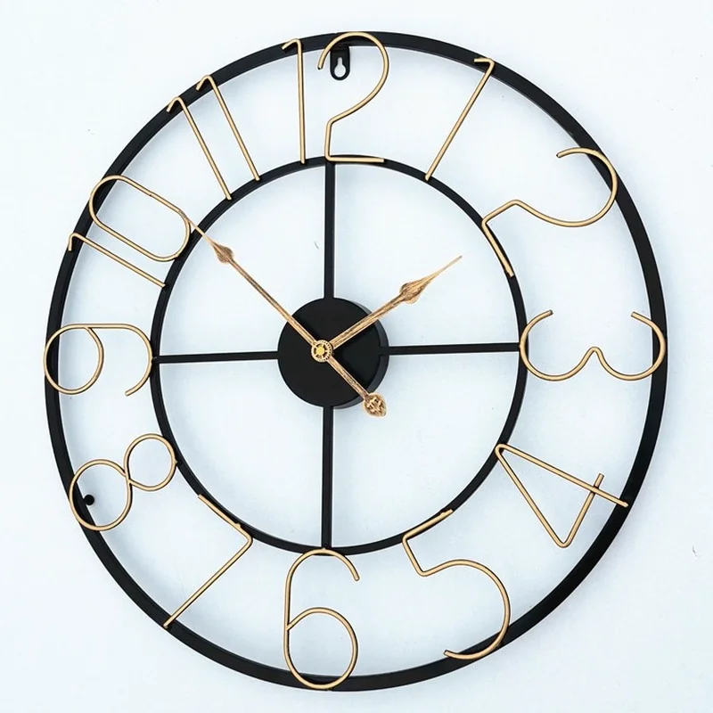 

Wrought Iron Wall Clock Home Decoration Office Large Wall Clock Installation Silent Watch European Modern Design Wall Watch
