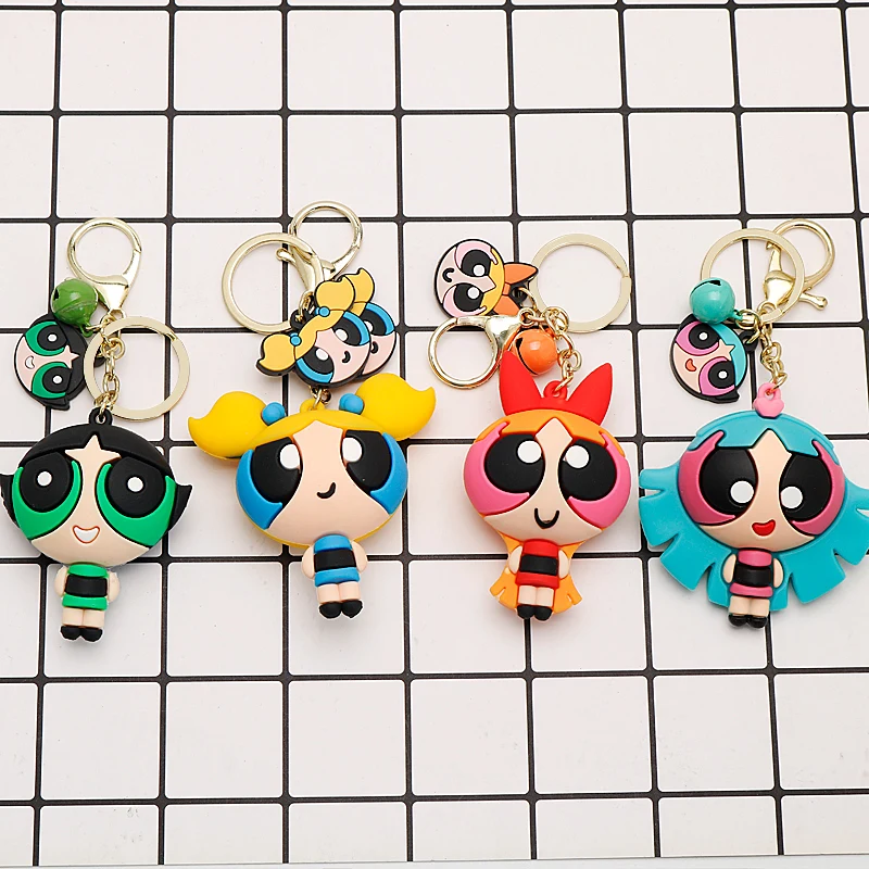 

Классический брелок для ключей с героями мультфильмов, девушек, бабочек, искусственные украшения для мужчин и женщин, Изысканные милые пода...