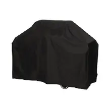 Polyester Taffeta Black Waterproof BBQ Cover Outdoor Rain Barbecue Grill Protector for Gas Charcoal Electric Barbeque