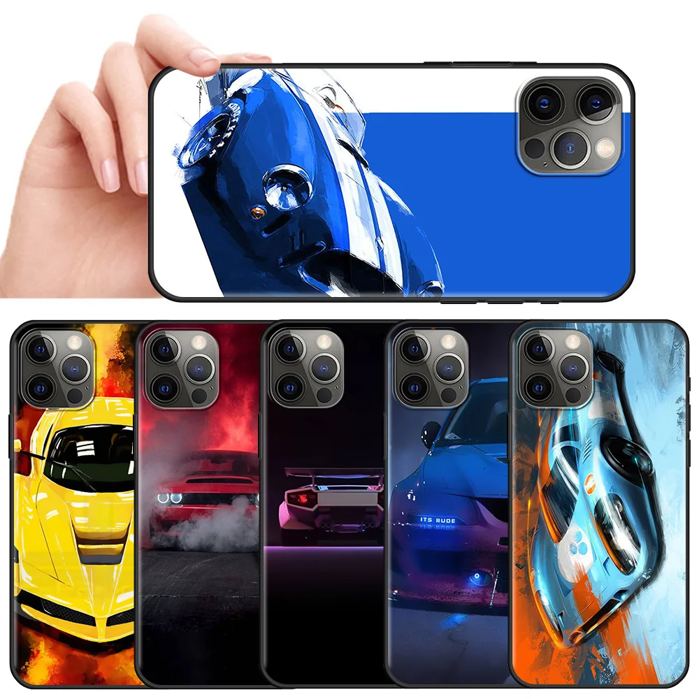 

Silicone Case for Apple iPhone 11 7 XR 12 Pro Max X 6 6S 8 Plus 11Pro 12 Mini XS 5 5S SE Back Cover Car Luxury Glam