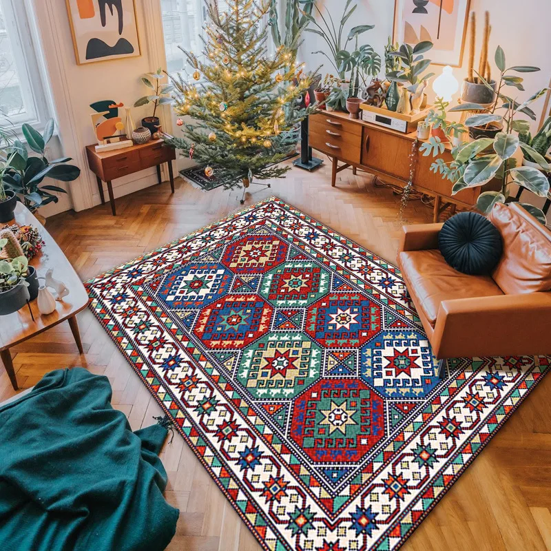 

Bohemian Classical National Carpets Non-Slip Carpet for Living Room Study Mat Home Washable Bedroom Decorative Rugs Room Decor