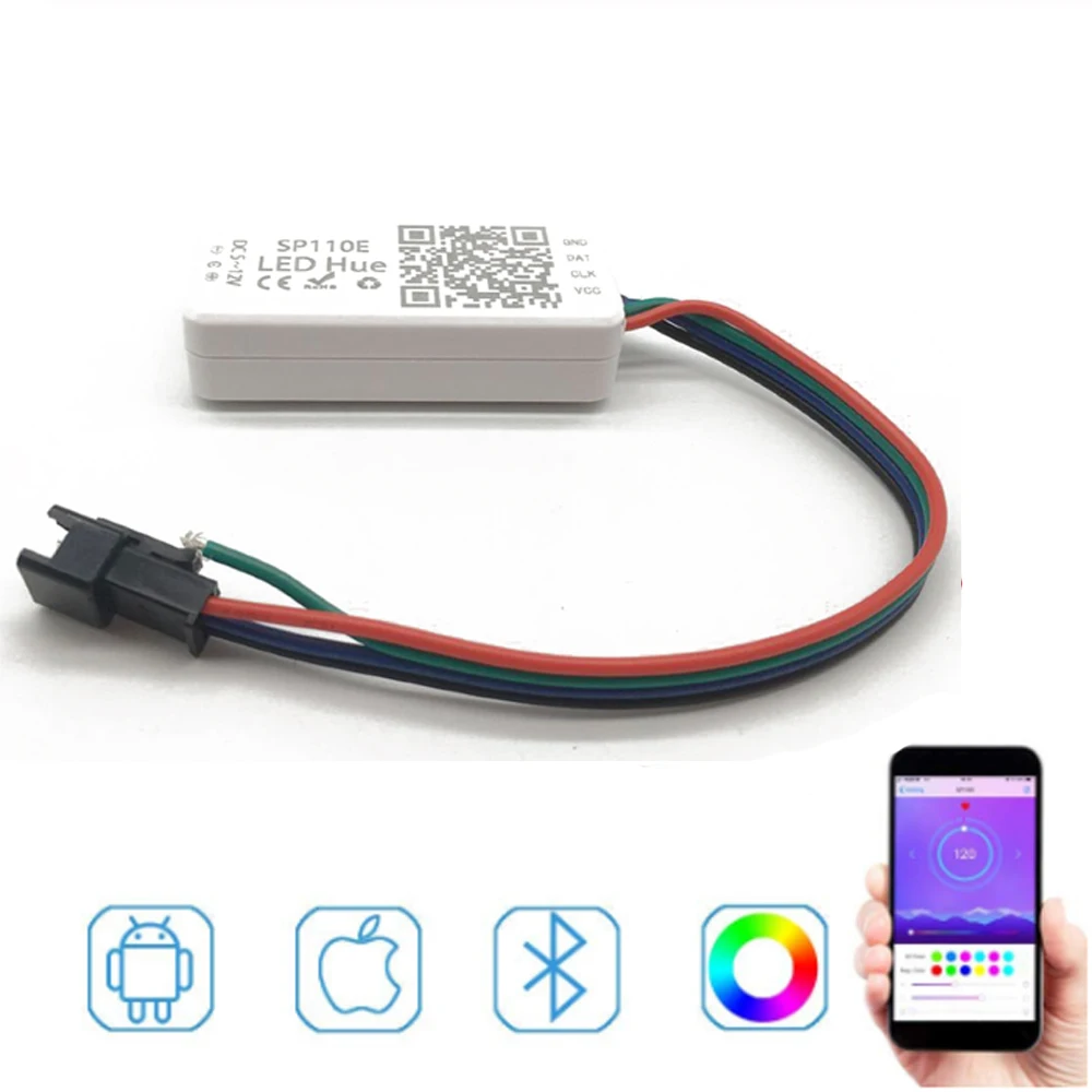 SP110E Pixel light Bluetooth совместимый контроллер WS2811 WS2812B ws2812 SK6812 RGB RGBW APA102 пикселей