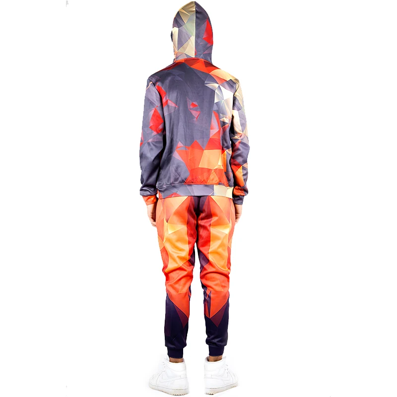 Толстовка UJWI Мужская с 3D принтом оранжевая алмазная квадратная капюшоном|sleeveless