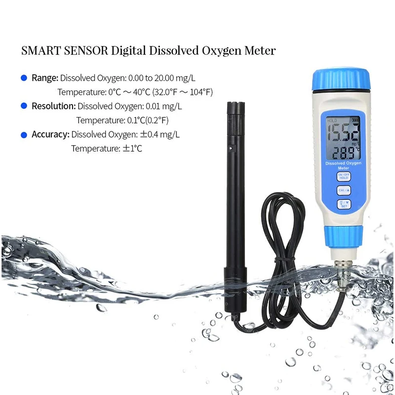 

Digital Dissolved Oxygen Detector Portable Fish Pond Analyzer Pen Tester Meter MJJ88