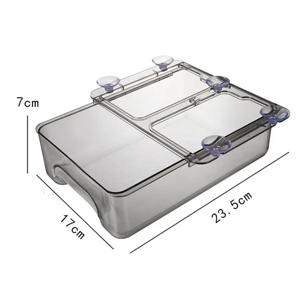 

Suction Fridge Organzier Container Food Eggs Storage Rack Movable Rack Refrigerator Hanging Drawer Freezer Shelf Pull-out O9T4