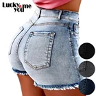 Новое поступление 2020, женские летние сексуальные синие джинсовые шорты для девочек, обтягивающие уличные джинсовые шорты с высокой талией, большие размеры