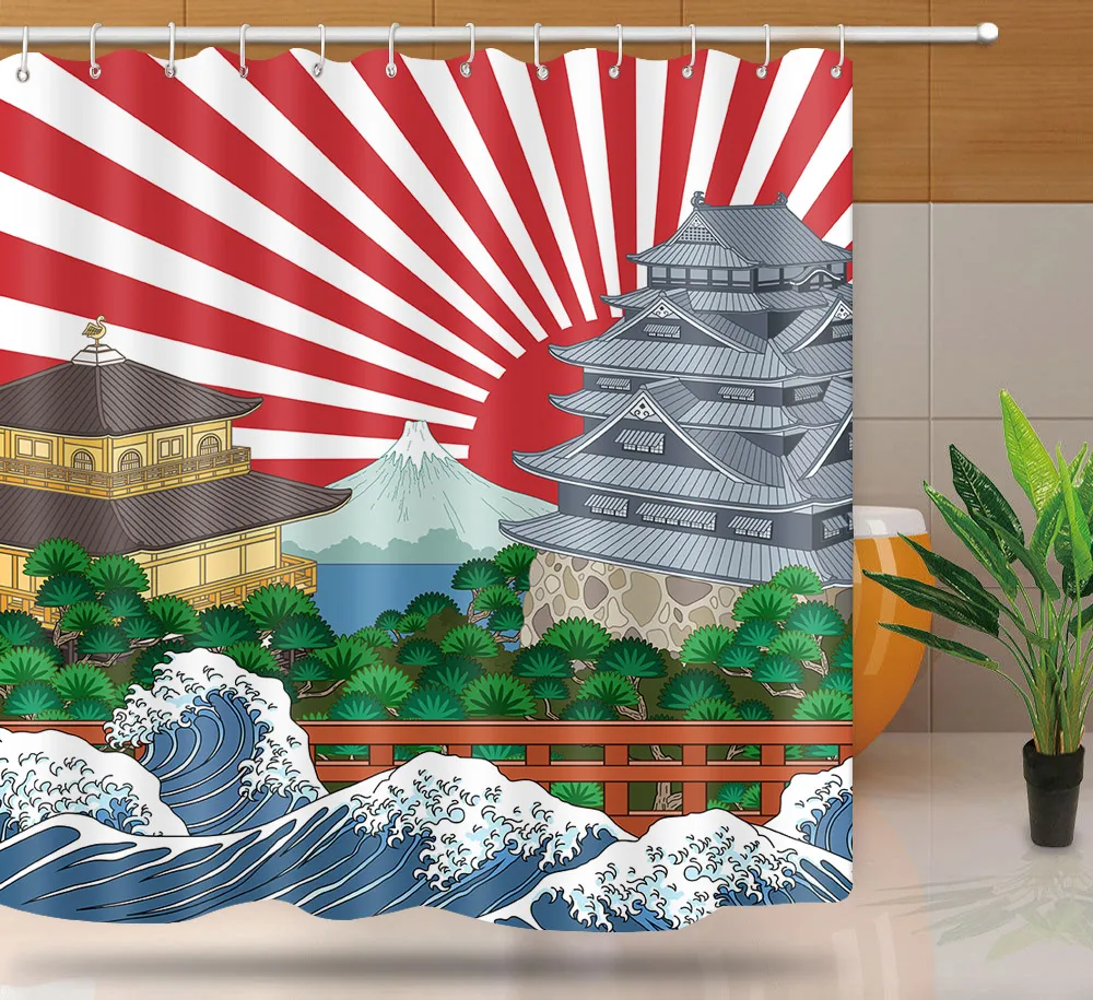 mtmety japanese bath shower curtain geisha surf bath screens curtains in the bathroom samurai style shower curtain for bathroom free global shipping