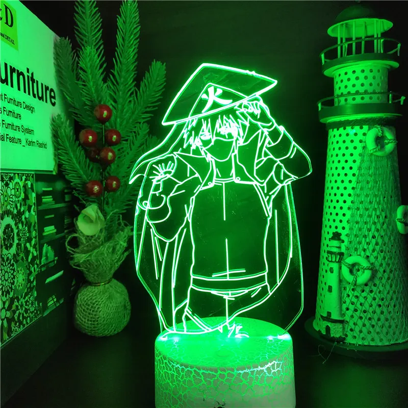 Светодиодная ночсветильник с рисунком Наруто Хатаке Какаси 3d настольная лампа