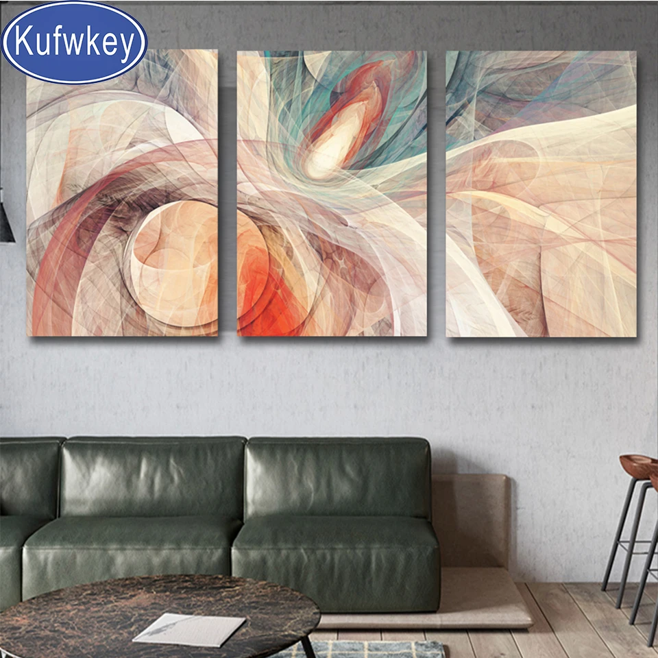 

Nordic Modern Geometric Abstract Pattern 3 Pieces Diamond Painting Embroidery Wall Art Diamond Picture Art For Living Room ,