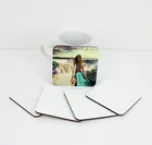 MDF blank Sublimation print Coaster с пробкой back Square  Round 90*90*4mm 10 шт.лот