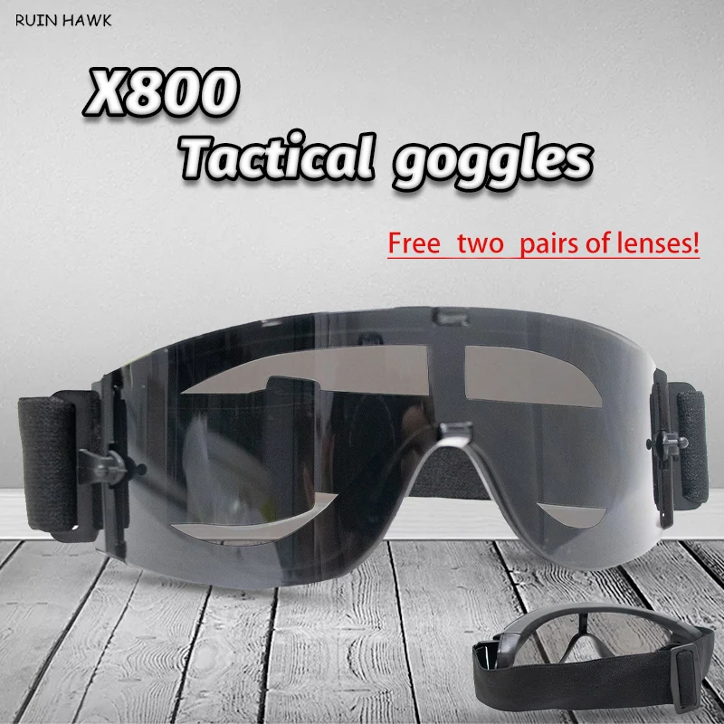 

Army Tactical Air Gun X 800 Glasses Paintball Shooting Army Windproof Militarytactical Goggles Anti-Ultraviolet