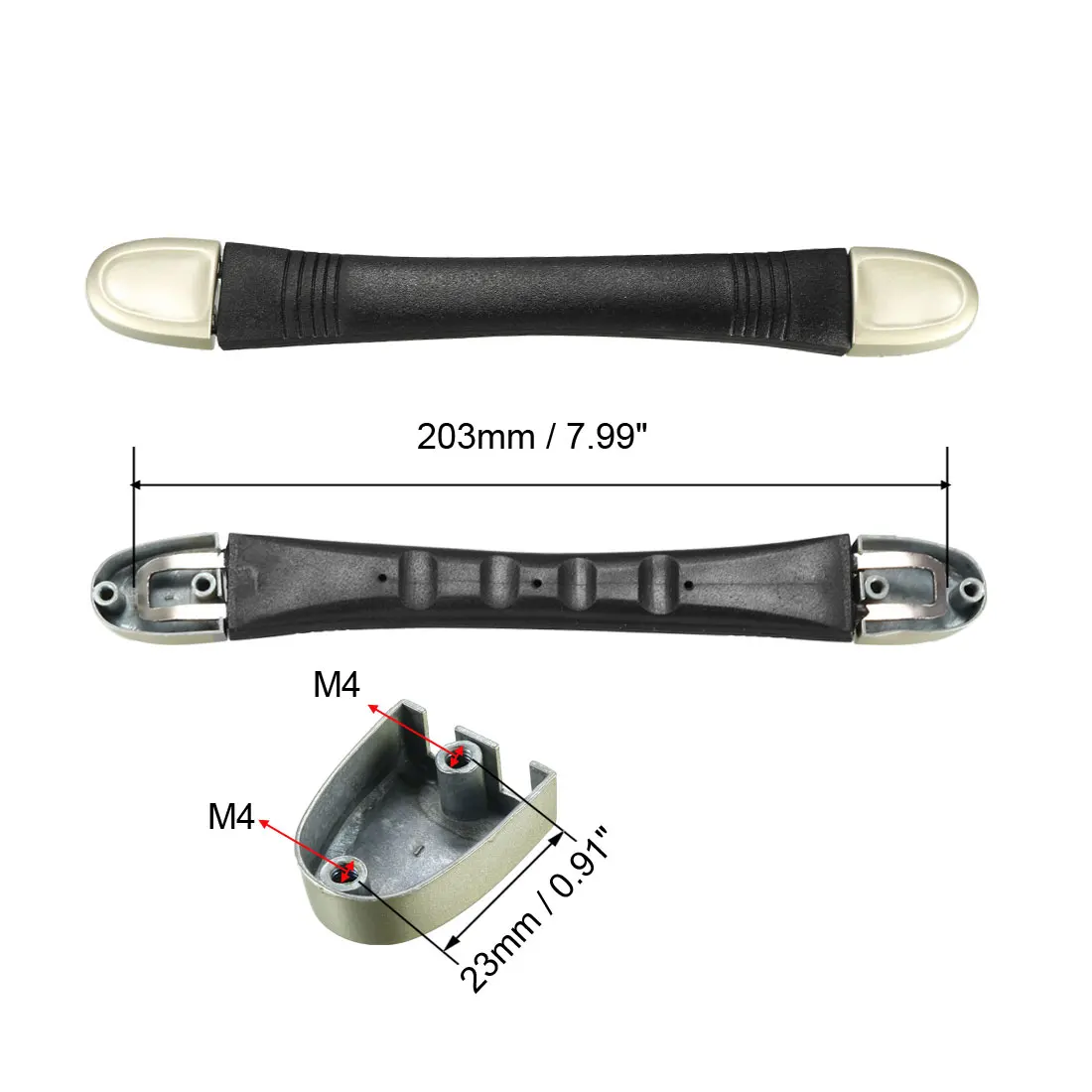 

uxcell Luggage Handle, 194mm Long Strap Grip Replacement for Suitcase Case Black