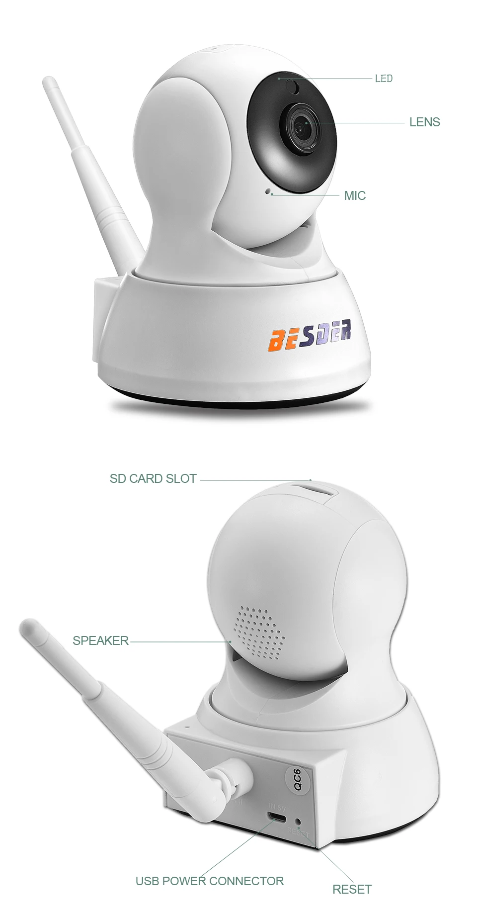Besder 1080P 720P домашняя ip-камера безопасности двухсторонняя аудио Беспроводная мини-камера ночного видения CCTV WiFi камера Детский Монитор iCsee