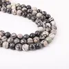 

Wholesale High Quality Natural Stone Black Network Zebra Loose Round Beads For Jewelry Making