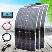 solar panel kit 12v 450w 300w 150w flexible monocrystalline solar battery charger for 12v 24v car boat rv motorhome camper light
