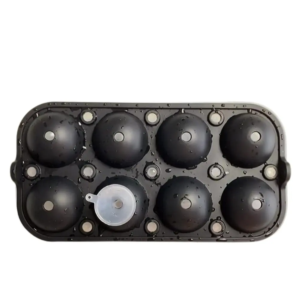 

8 Ice Ball Maker Large Sphere Mold Silicone Ice Cube Trays for Whisky Ball Mold Sphere Round Black Mould