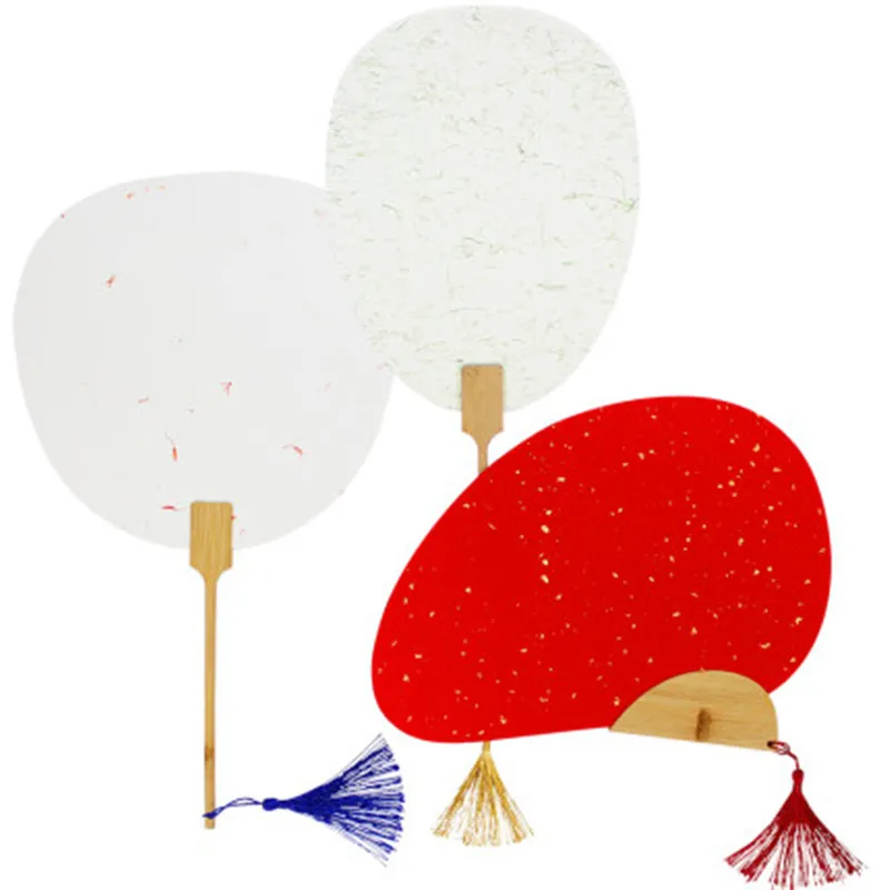 

Adult DIY Blank Chinese Fan Thicken Double Xuan Paper Decorative Hand Fan Traditional Craft Bamboo Handle Fan