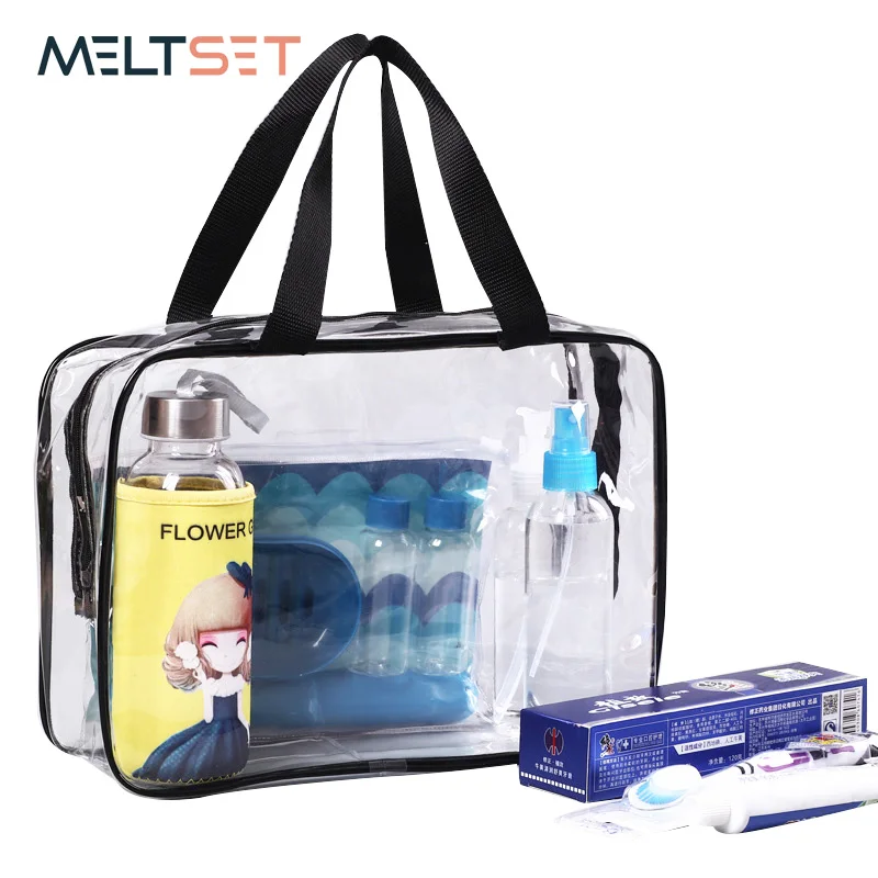 1/3pcs Cosmetic Bags Clear PVC Zipper Bag Women Beauty MakeUp Organizer Transparent Travel Pouch Toiletry Wash Storage Organizer