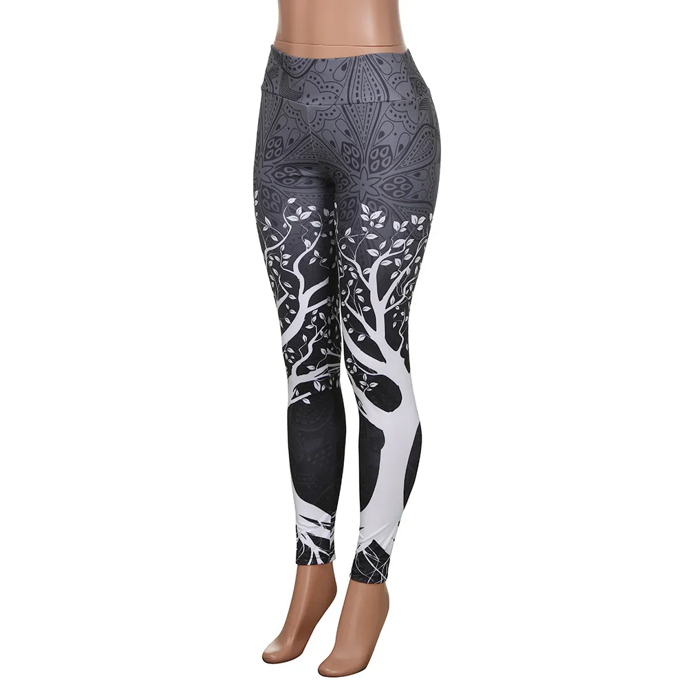 

Leggings Women Big Tree Printed Low Waist Workout Gym Sports Fitness Exercise Athletic Pants Casual Trendy Tights Woman Leggings