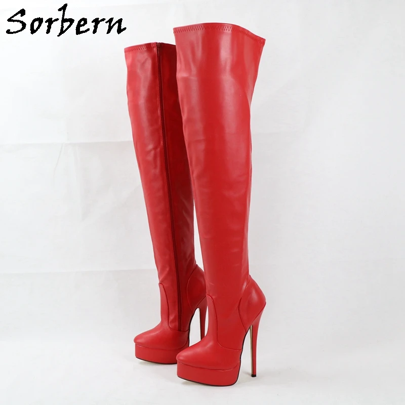 Sorbern пикантные высокие женские сапоги на заказ Slim Fit Сапоги Большой Размеры 46