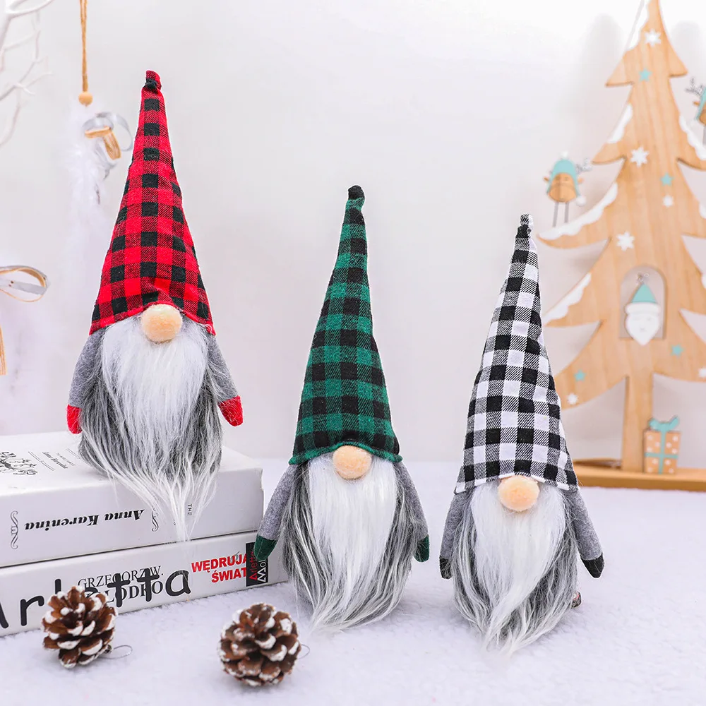 

2020 Bearded doll Christmas Gift Ornaments Christmas Red Green Gray Decoration Rudolph For Table Desk Bed