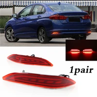 1 pair car fog lamp brake tail light turn signal for honda city 2014 2016 auto rear bumper led warning reflector lamp car light