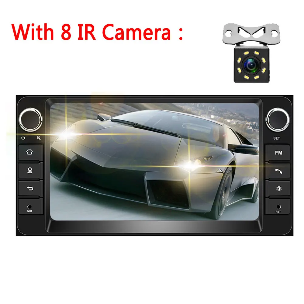 With 8 IR Camera Podofo 1G+ 16G Android 8,1 Автомагнитола 7 ''автомобильное радио для машины Стерео gps MP5 MirrorLink для Toyota Corolla мультимедийный плеер - Цвет: With 8 IR Camera