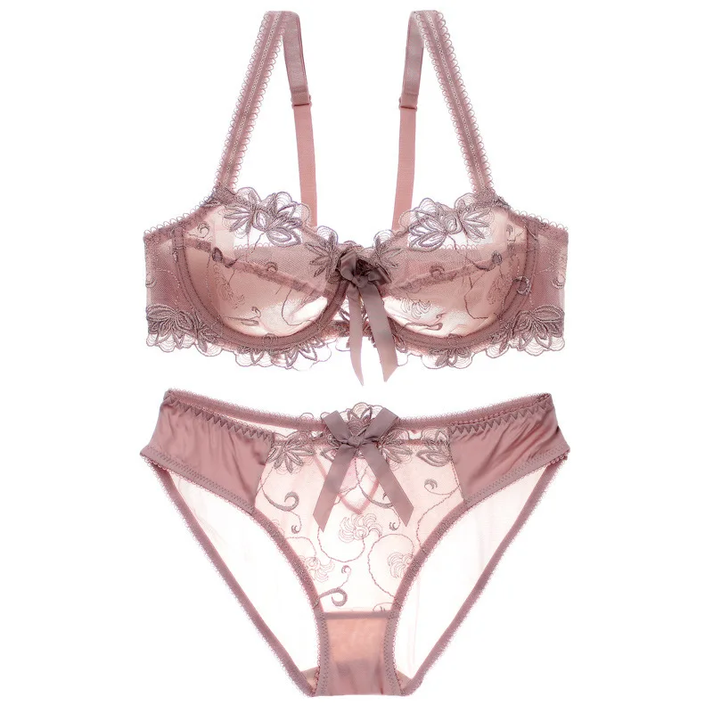 Ультратонкий женский сексуальный комплект с бюстгальтером прозрачные кружевные