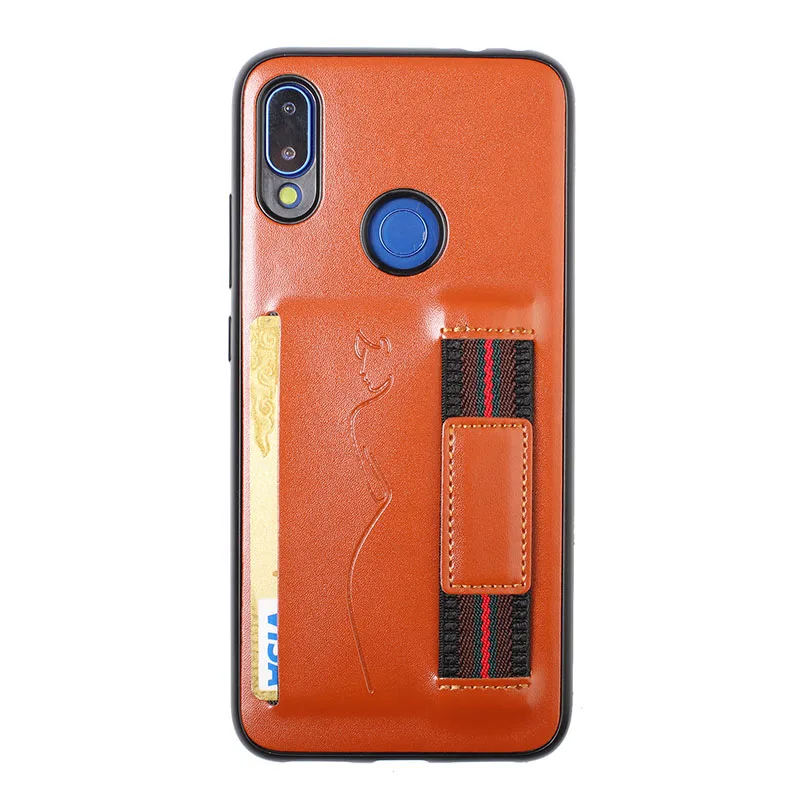Brown Кожаный чехол-портмоне с отделением для карт ремешком чехол для Xiaomi mi 9T Pro Red mi 7 7A Red mi Note 7 Pro роскошный мягкий ТПУ ремешок чехол для телефона, Capa - Цвет: Brown